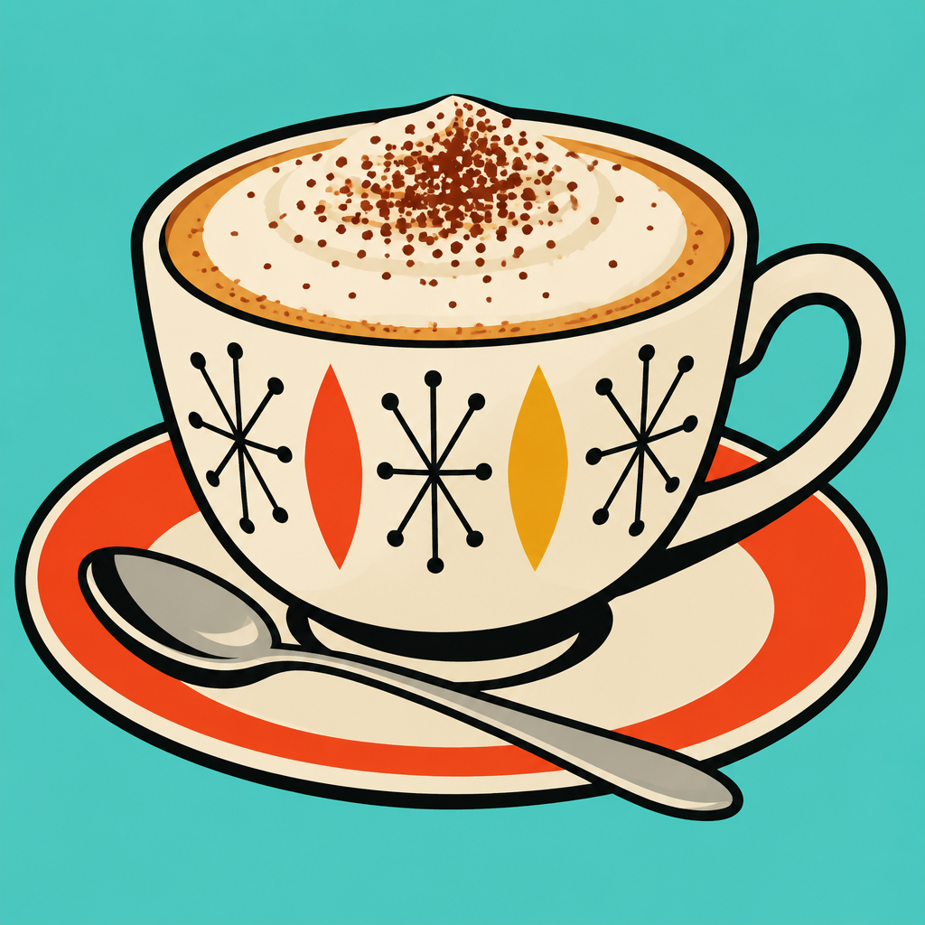 Illustration of a cappuccino cup.