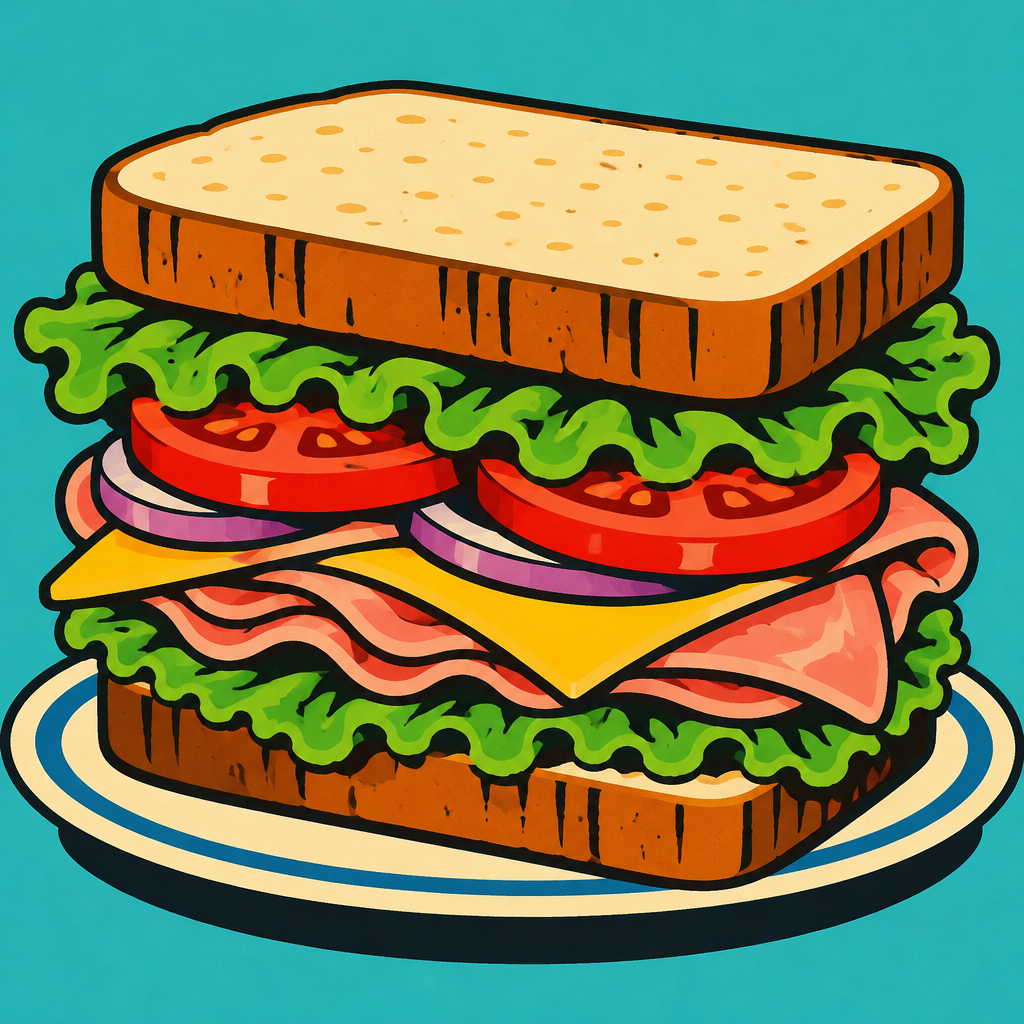 Illustration of a layered sandwich.